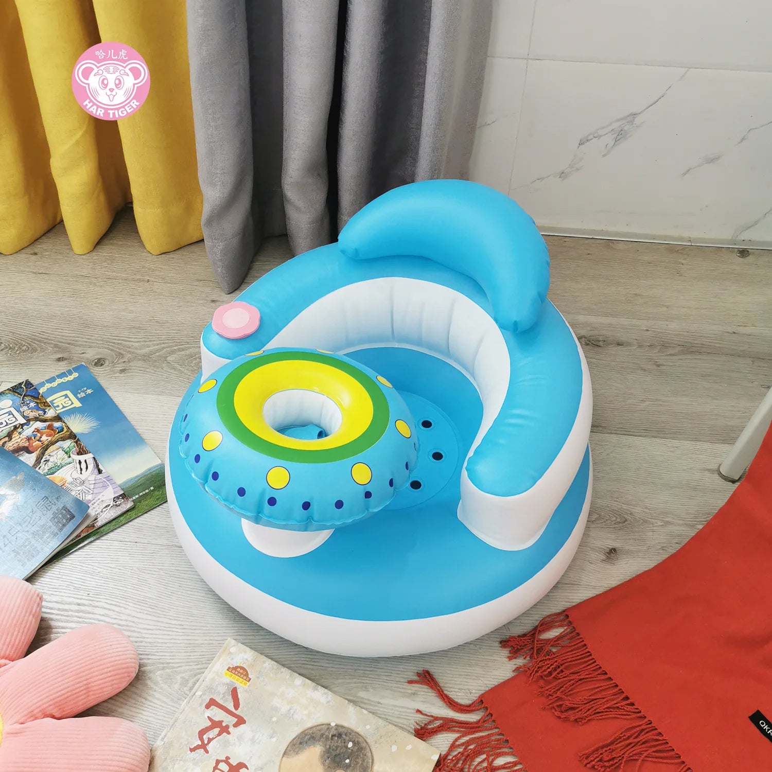 Chaise gonflable pour bébé avec pompe à air intégrée