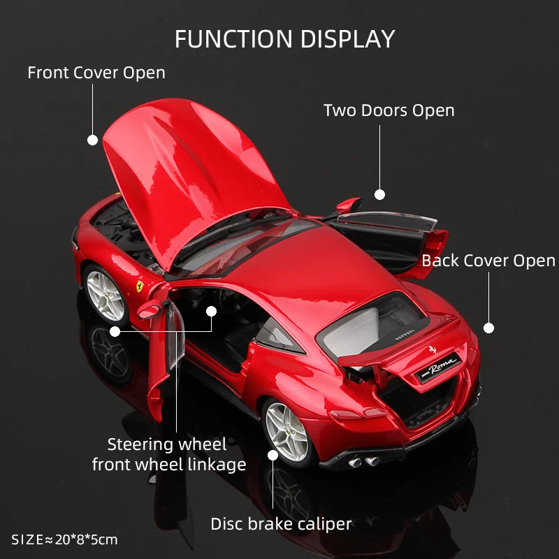 Bburago – Modèle réduit Ferrari Roma en alliage moulé sous pression, échelle 1:24