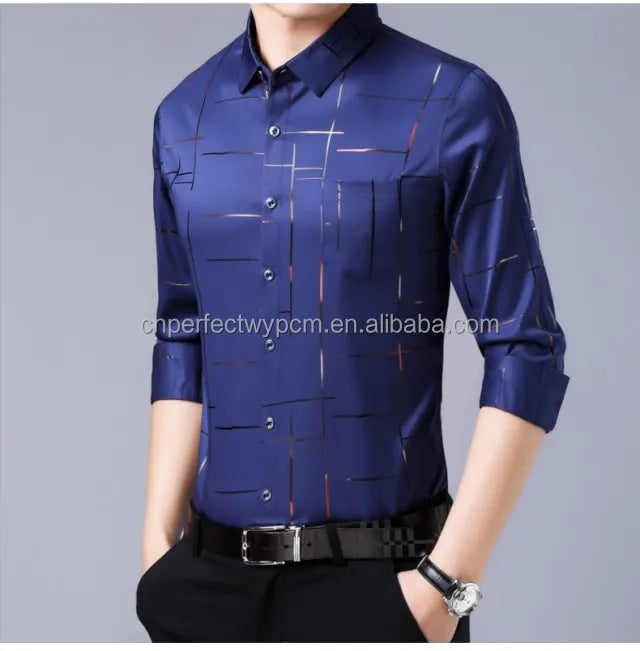 Chemise fine sans repassage pour homme