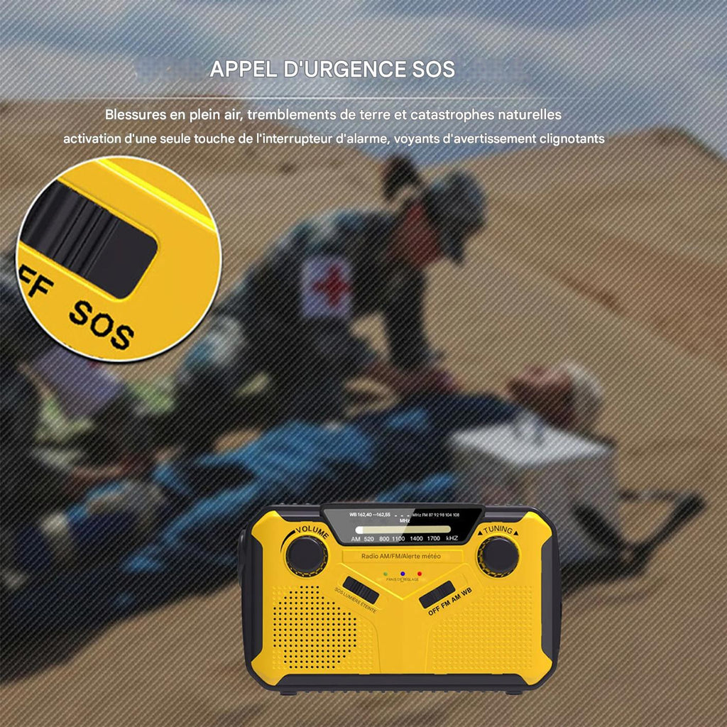 Radio multifonction dynamo solaire