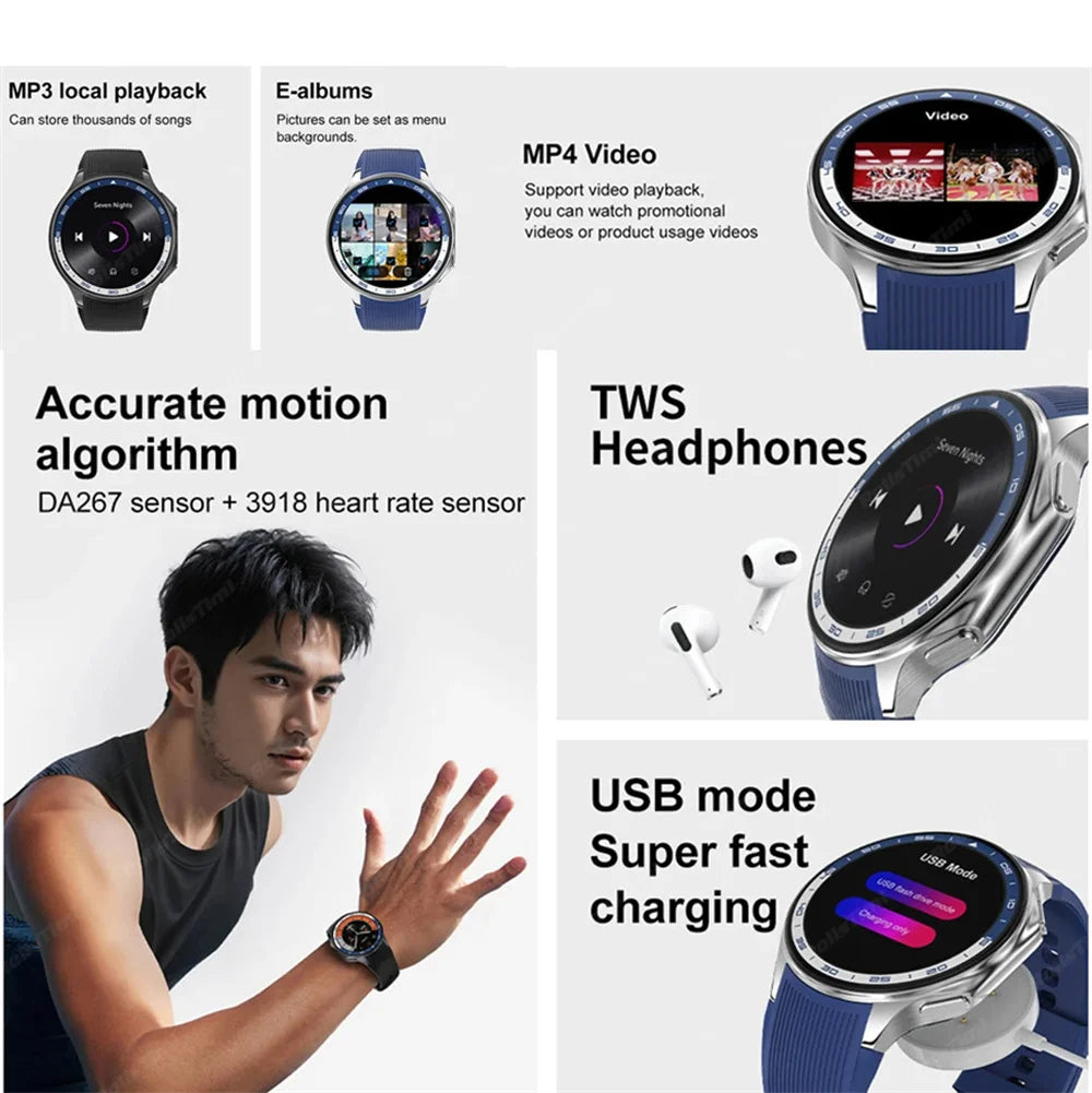 Montre intelligente AMOLED pour homme