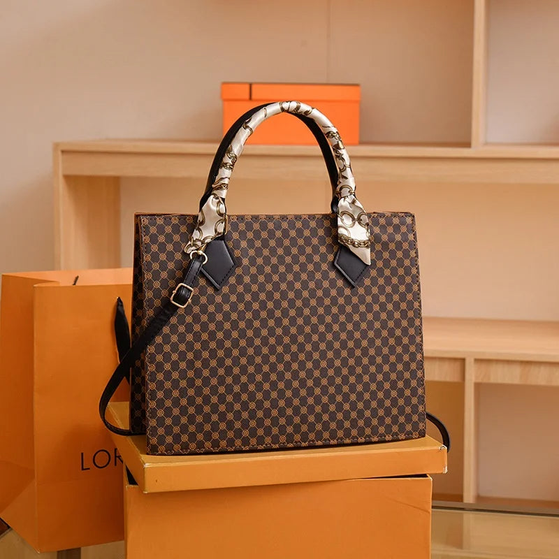 Sac à main en cuir pour femmes, grande capacité, style luxueux