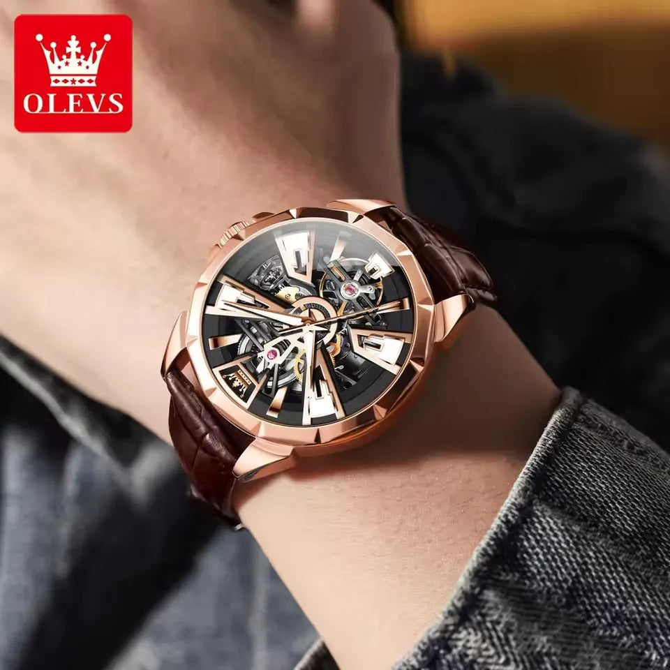 OLEVS-Montre automatique classique pour homme