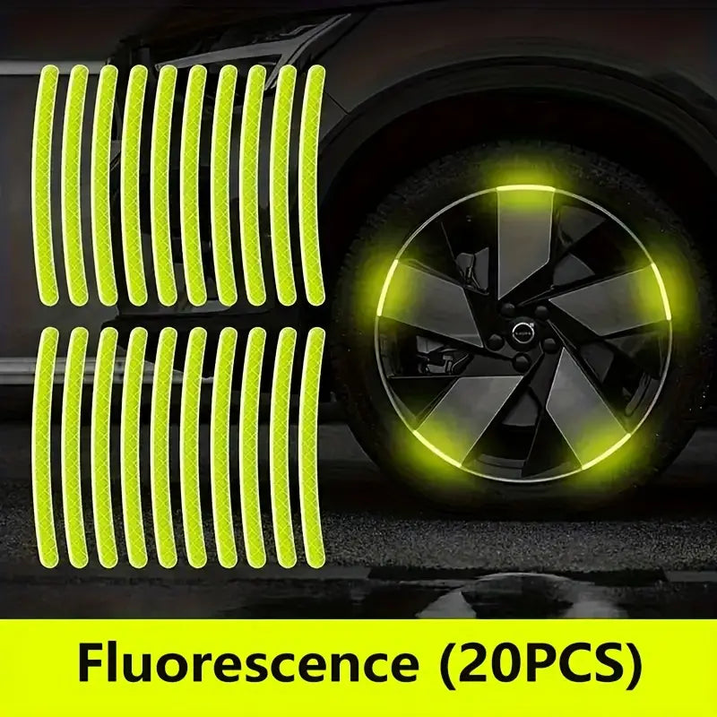20 Autocollants lumineux pour jantes de pneu pour améliorer la sécurité