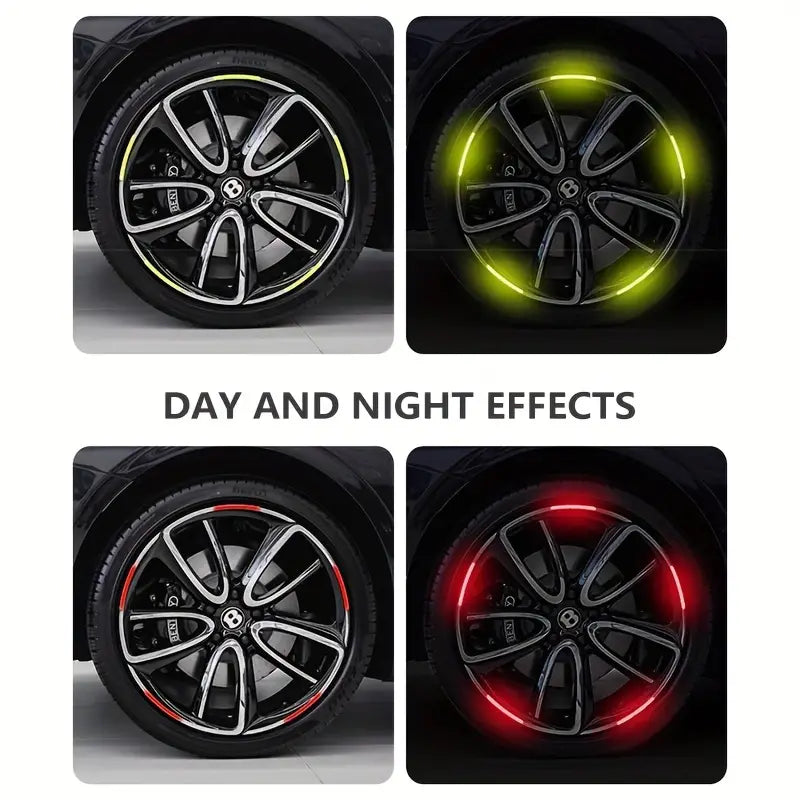 20 Autocollants lumineux pour jantes de pneu pour améliorer la sécurité