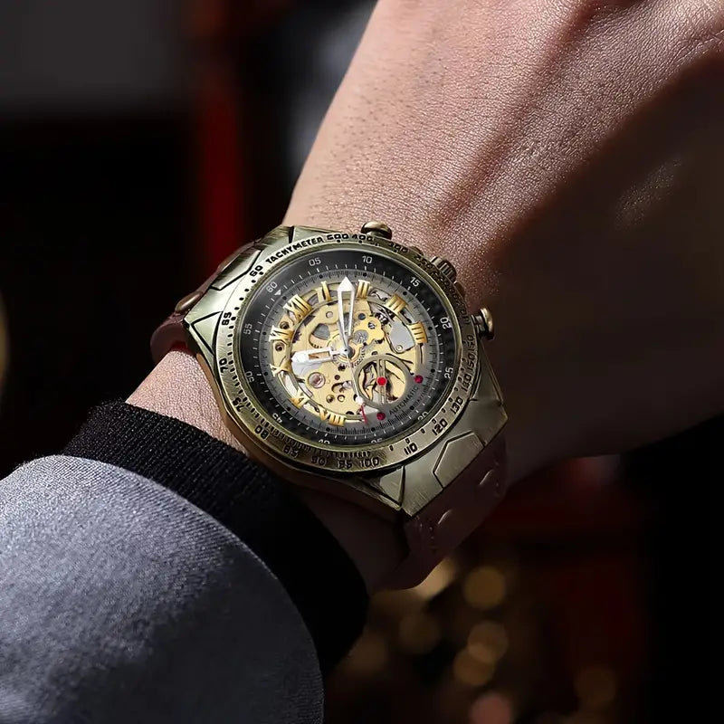 Montre mécanique automatique en bronze pour homme