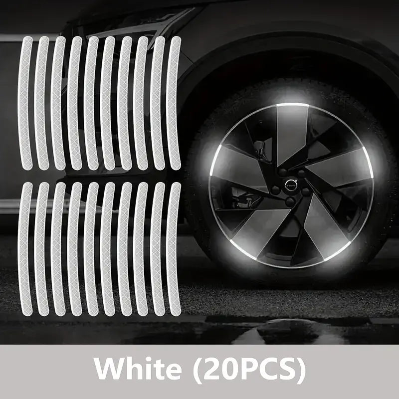 20 Autocollants lumineux pour jantes de pneu pour améliorer la sécurité
