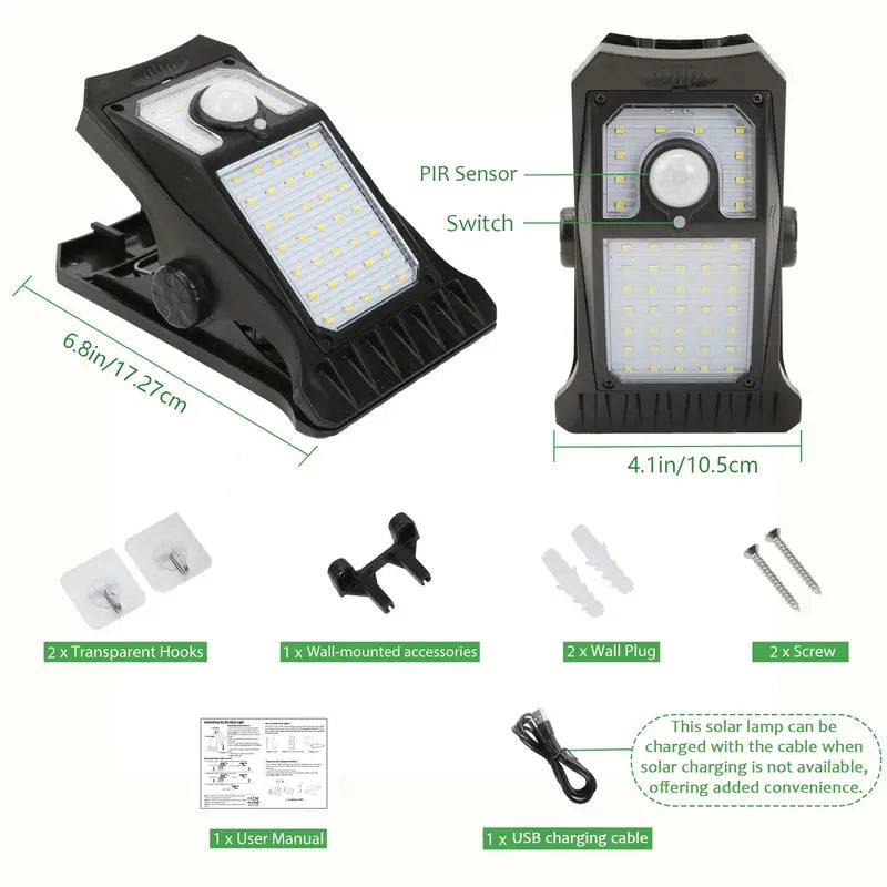 Lampe à Pince avec Capteur Solaire