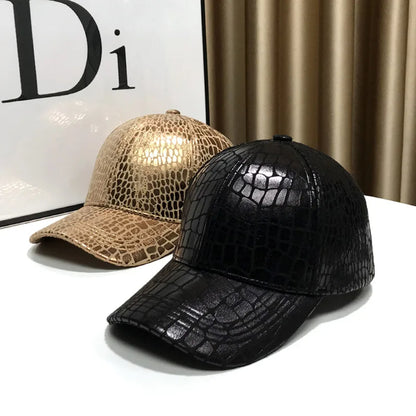 🎩Casquette de Baseball en Cuir à Carreaux