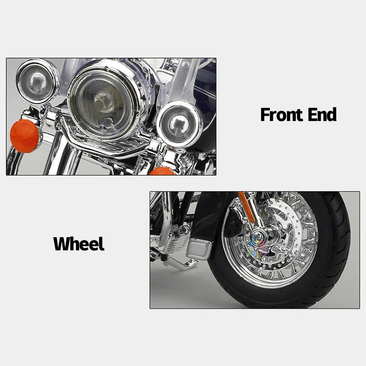 Figurine de Moto Meritor 1:12 Harley Road King - Modèle en Alliage Métallique