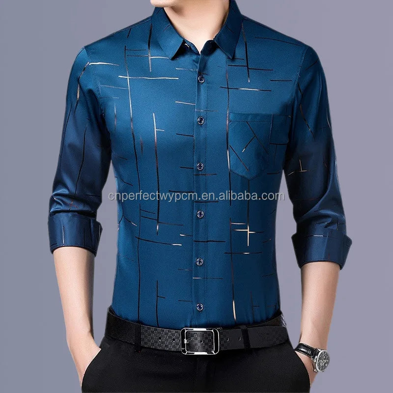 Chemise fine sans repassage pour homme