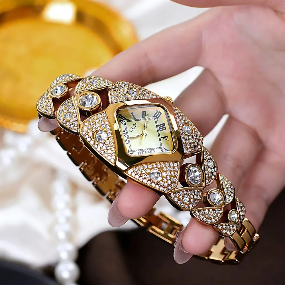 ⌚Montre à quartz rétro pour femme avec strass scintillants ⌚