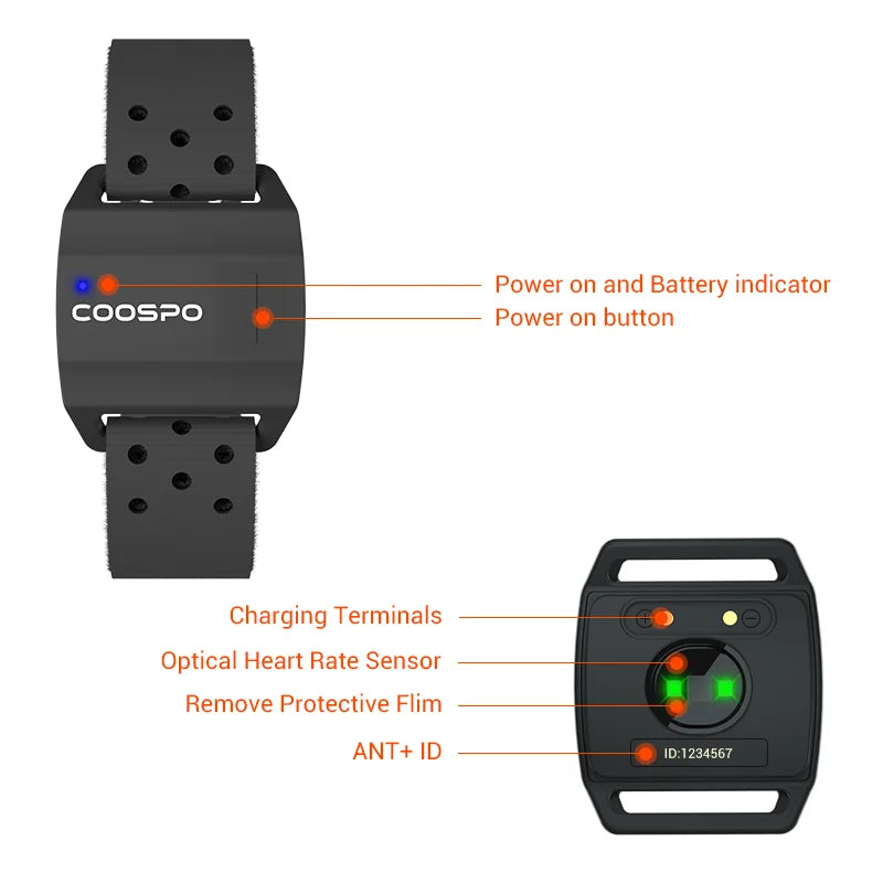 Brassard cardiofréquencemètre sans fil COOSPO HW706