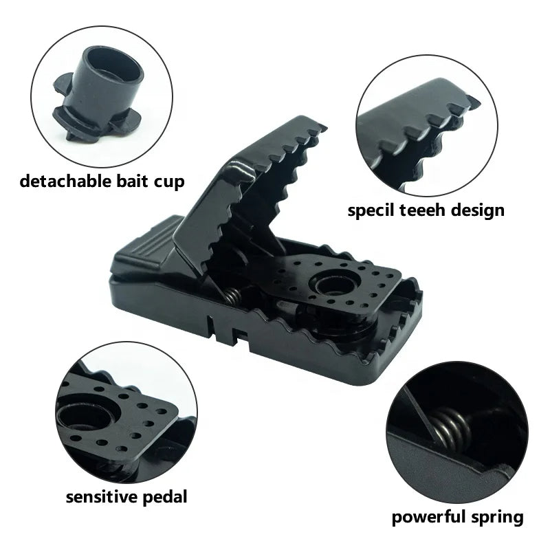 Piège à rats en plastique avec base en métal