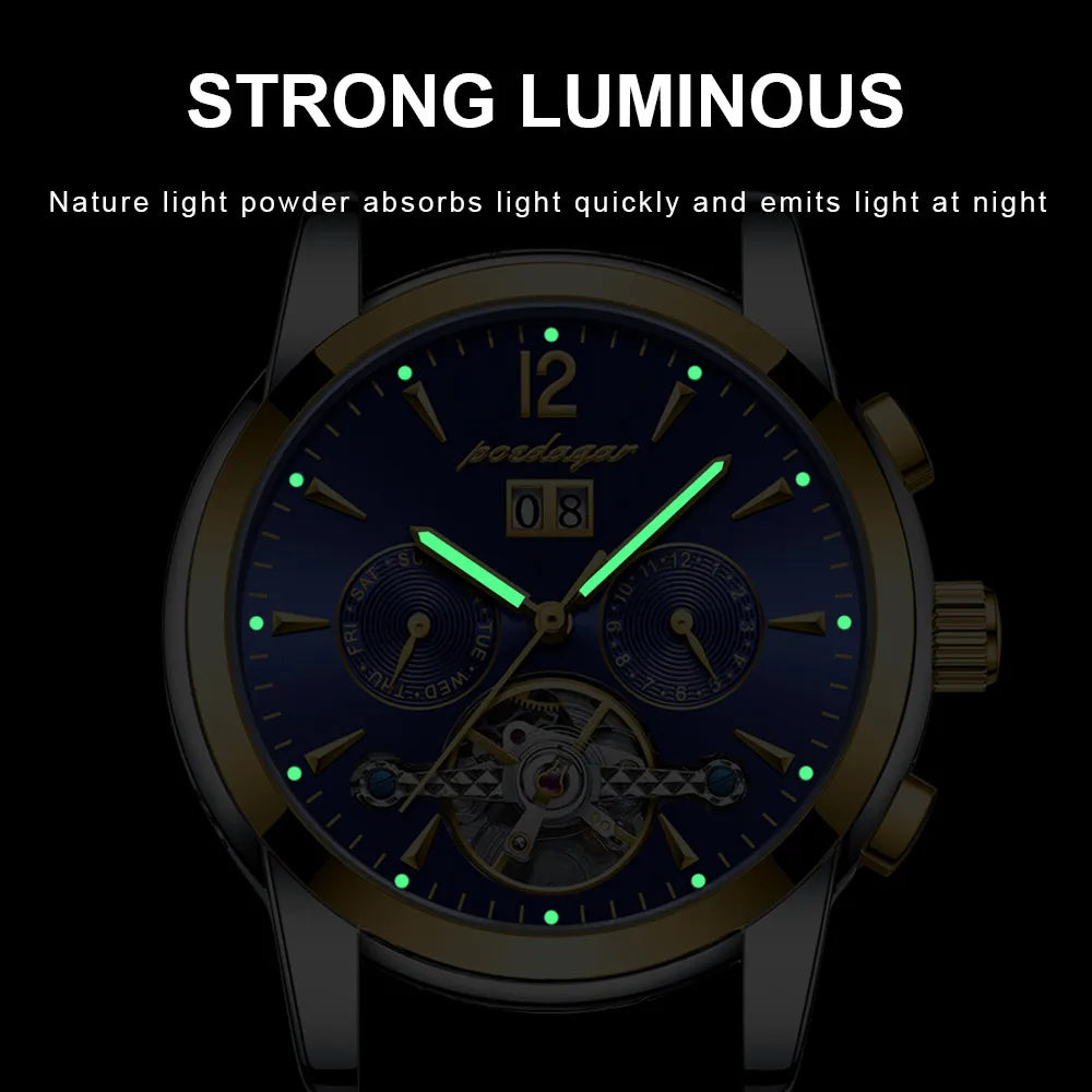 Montre mécanique automatique Poedagar 1406 pour hommes