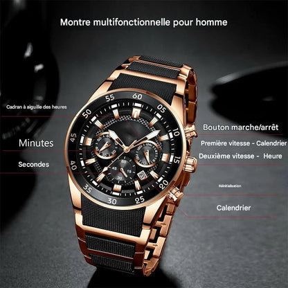 ✨Montre à quartz multifonctionnelle étanche pour hommes ✨