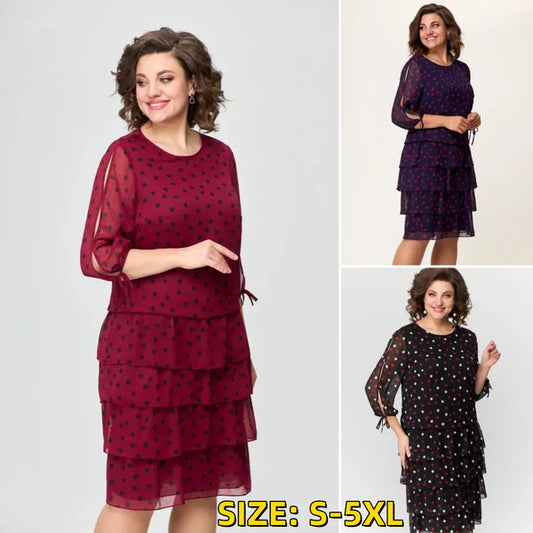 🌸Robe de fête en mousseline jusqu'aux genoux