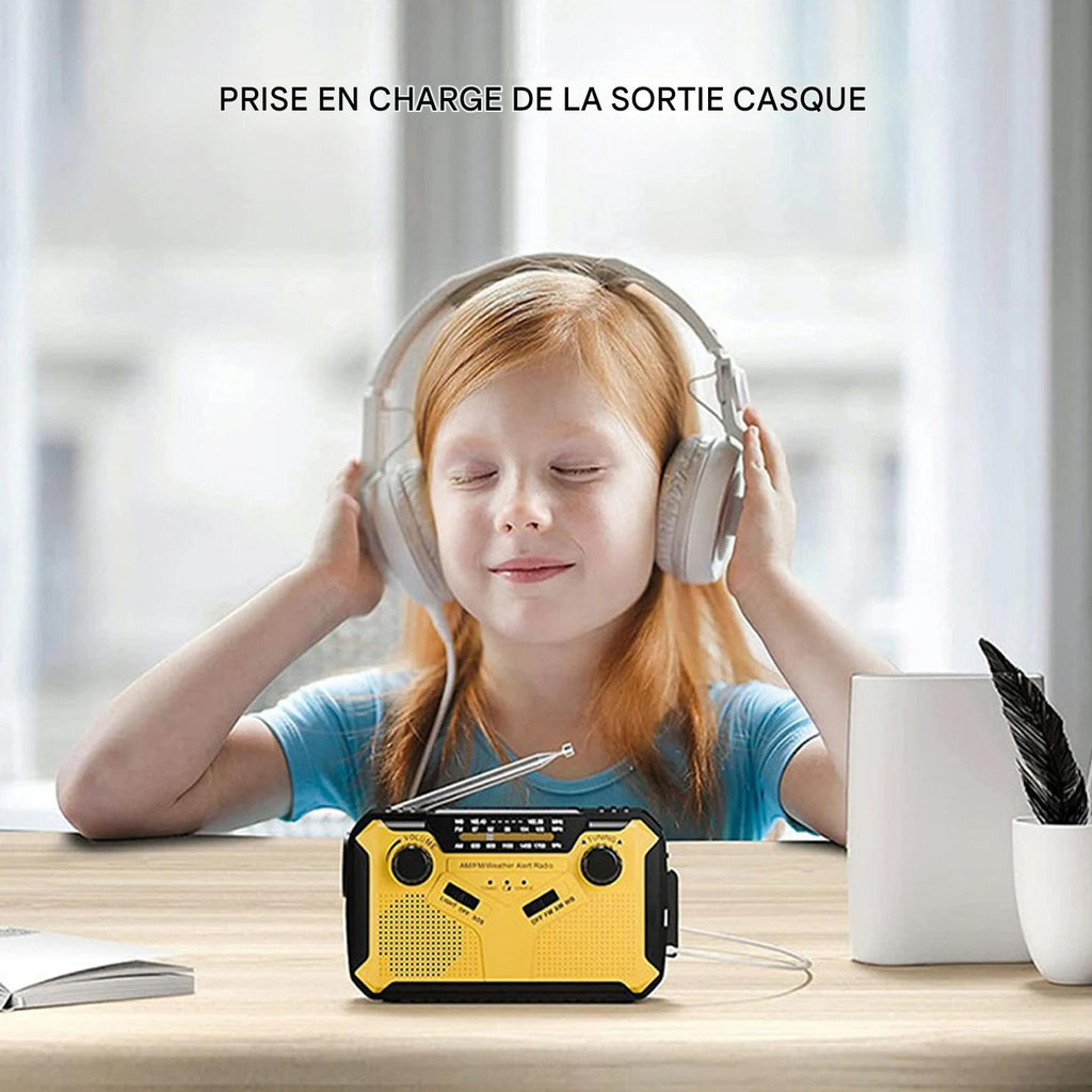 Radio multifonction dynamo solaire