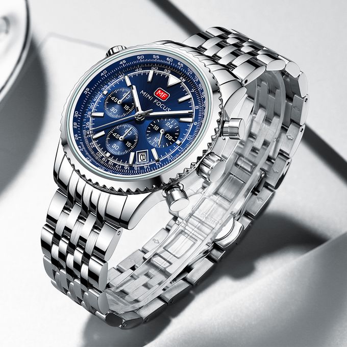 MINI FOCUS – montre à Quartz pour hommes, en acier inoxydable