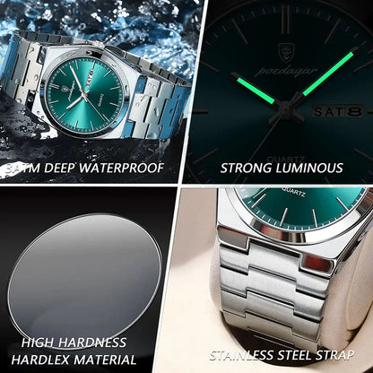 Montre de luxe en acier inoxydable pour homme