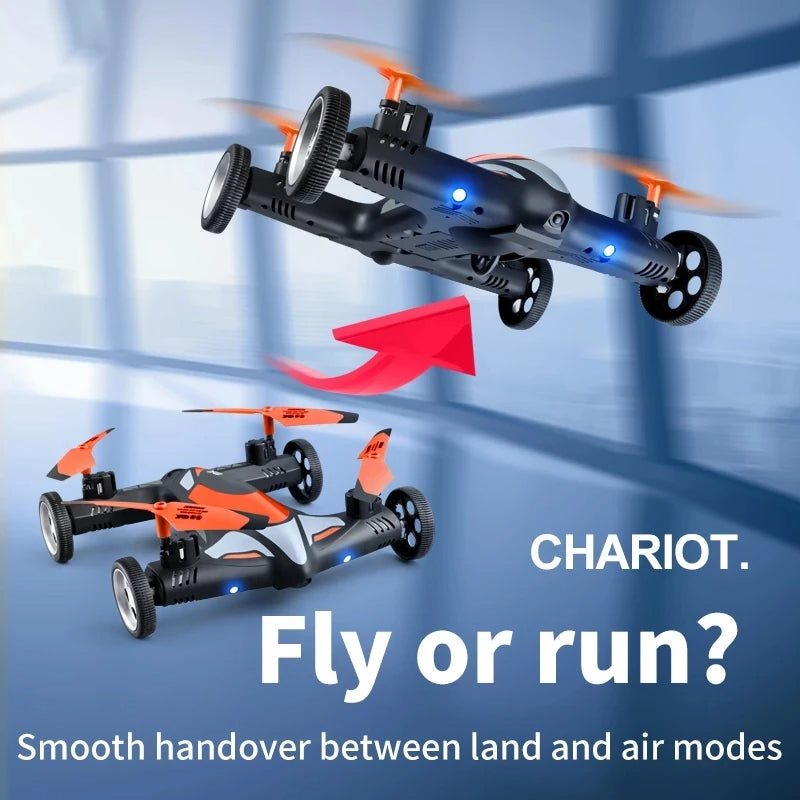 Avion radiocommandé 2 en 1 : ce jouet innovant combine une voiture volante et un mode aérien. Équipé d'une caméra HD 4K