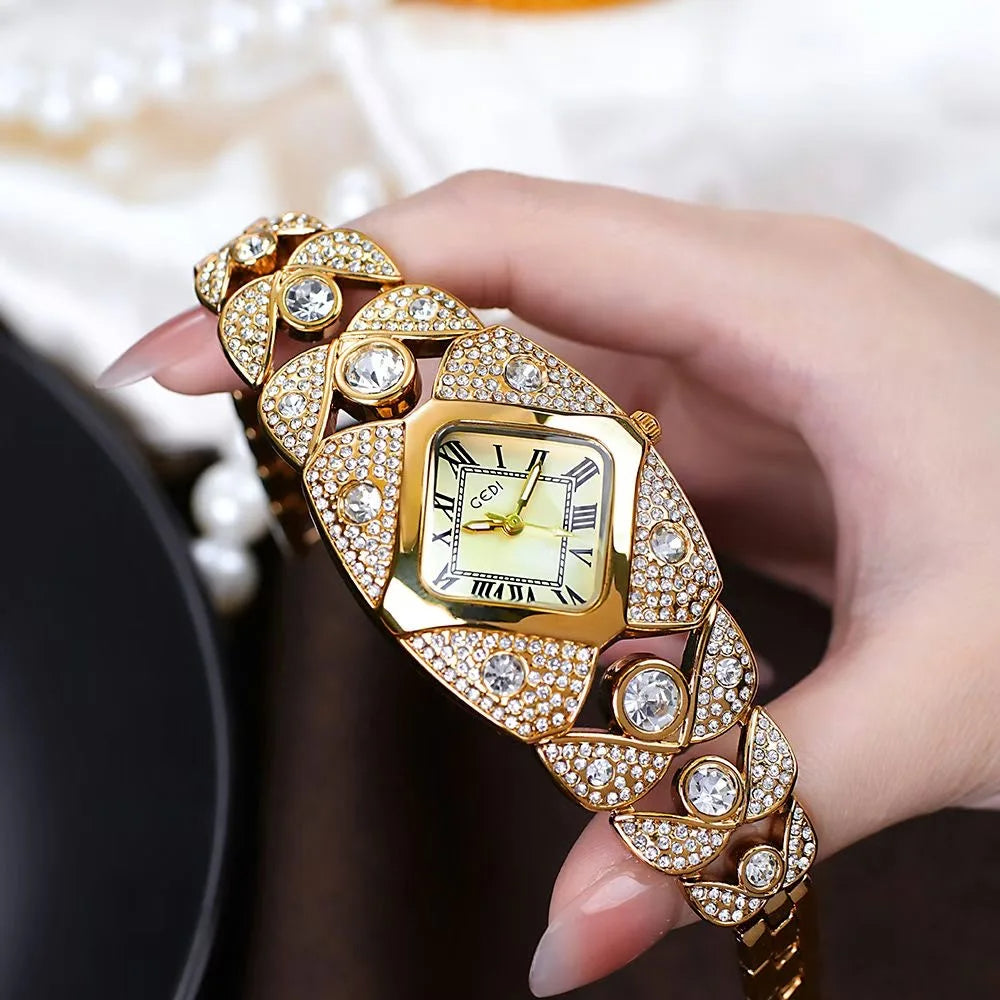 ⌚Montre à quartz rétro pour femme avec strass scintillants ⌚