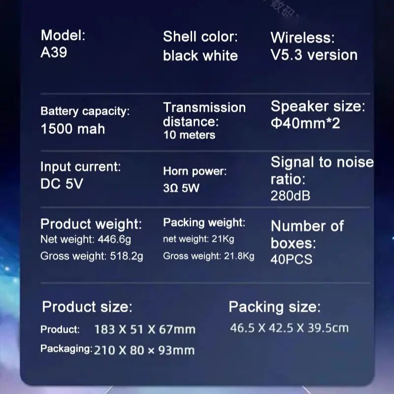 Haut-parleur Bluetooth sans fil Mecha transparent