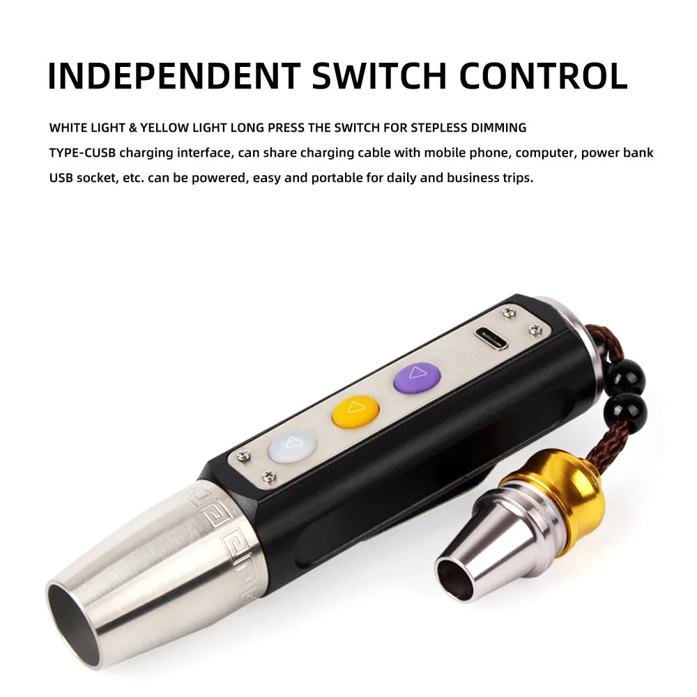 Lampe de poche UV pour bijoux en pierres précieuses, détecteur d'ambre, torche d'identification, tiges assorties