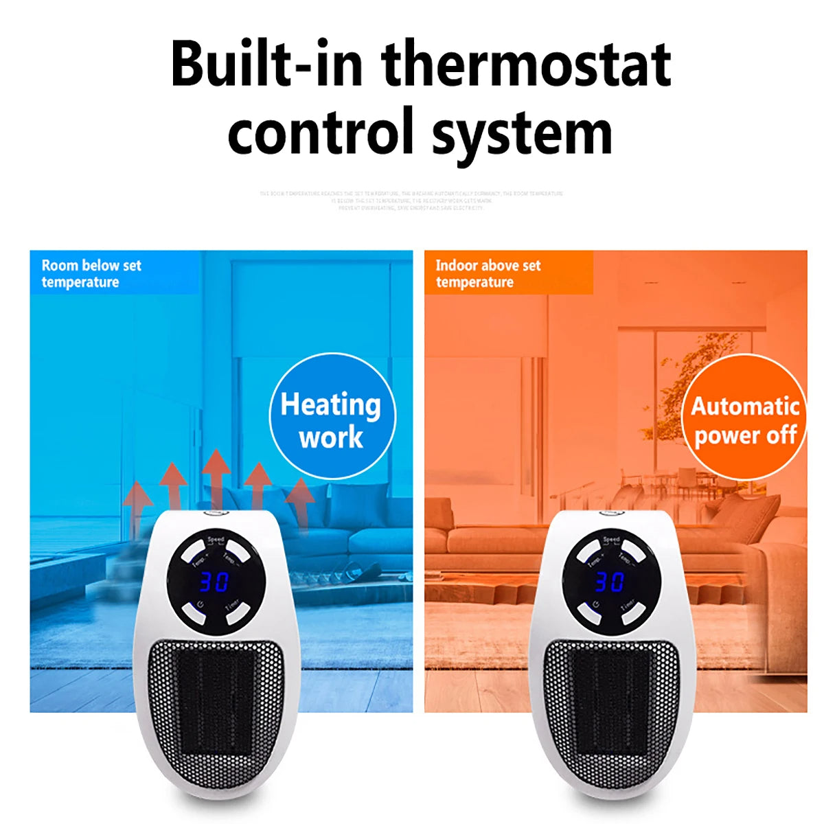 Mini radiateur électrique mural intelligent