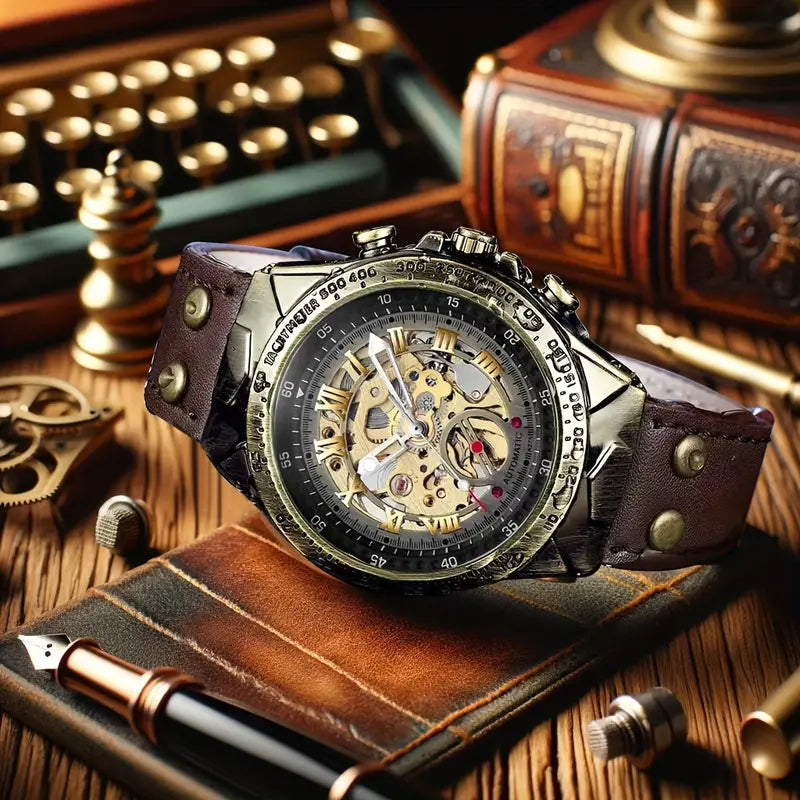 Montre mécanique automatique en bronze pour homme