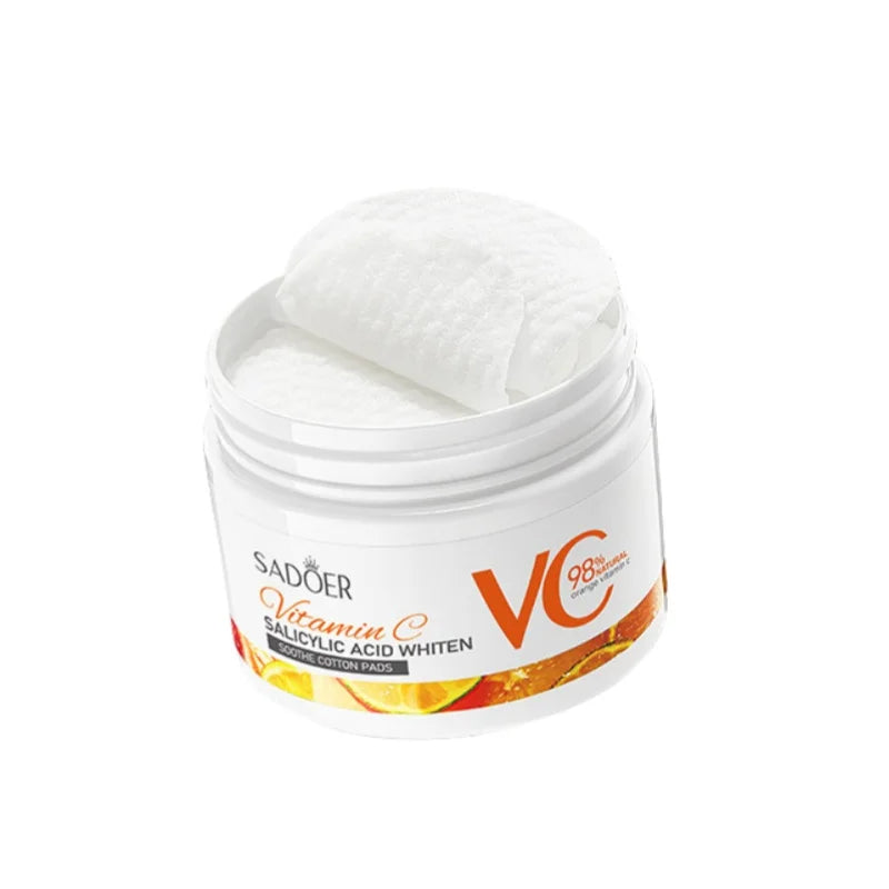 Vitamine C Acide salicylique Tablette de coton blanchissant et apaisant Masque facial hydratant et réparateur