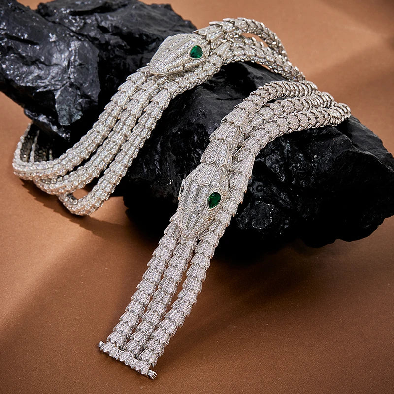 Bijoux serpent : collier et bracelet pour femme