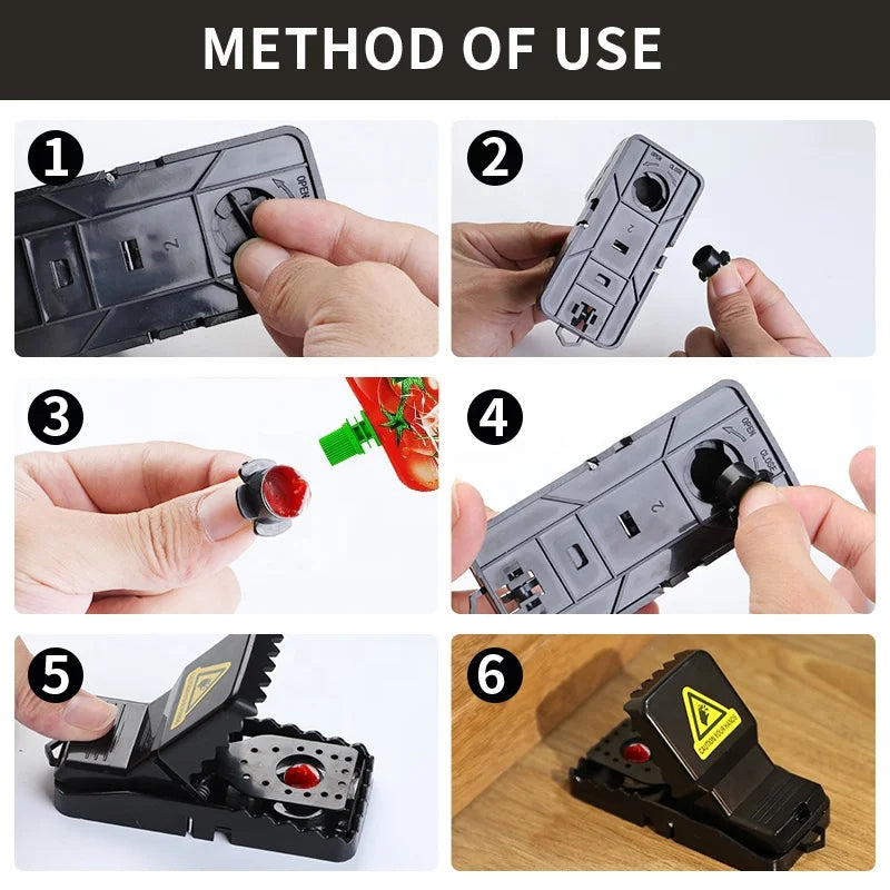 Piège à rats en plastique avec base en métal