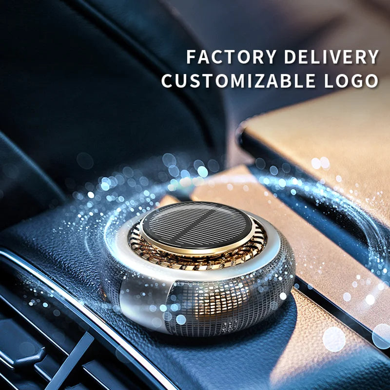 Désodorisant de voiture à huile essentielle rotative solaire 2024