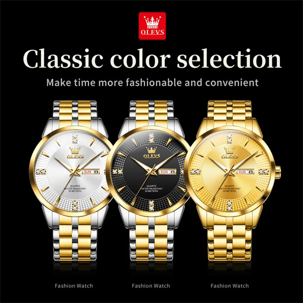 OLEVS  Montres  originale pour hommes Montre-bracelet à diamants