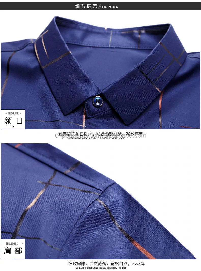 Chemise fine sans repassage pour homme