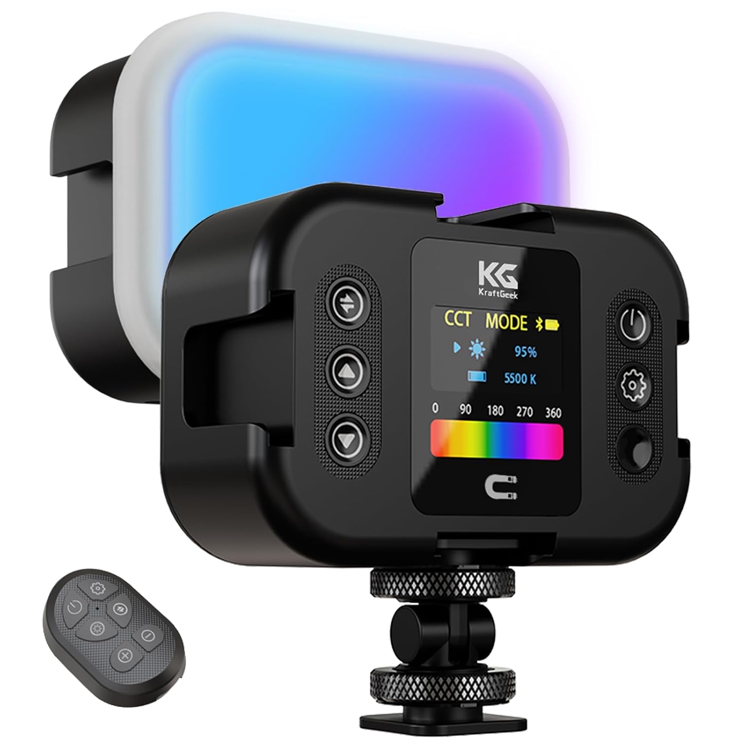 KraftGeek Lampe vidéo RVB, lampe LED