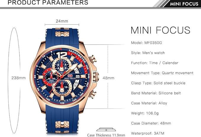 MINIFOCUS – montre de Sport pour hommes, boîtier hyun-chae
