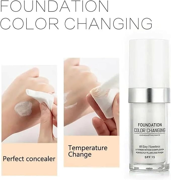 Fond de teint changeant de couleur pour peau mature