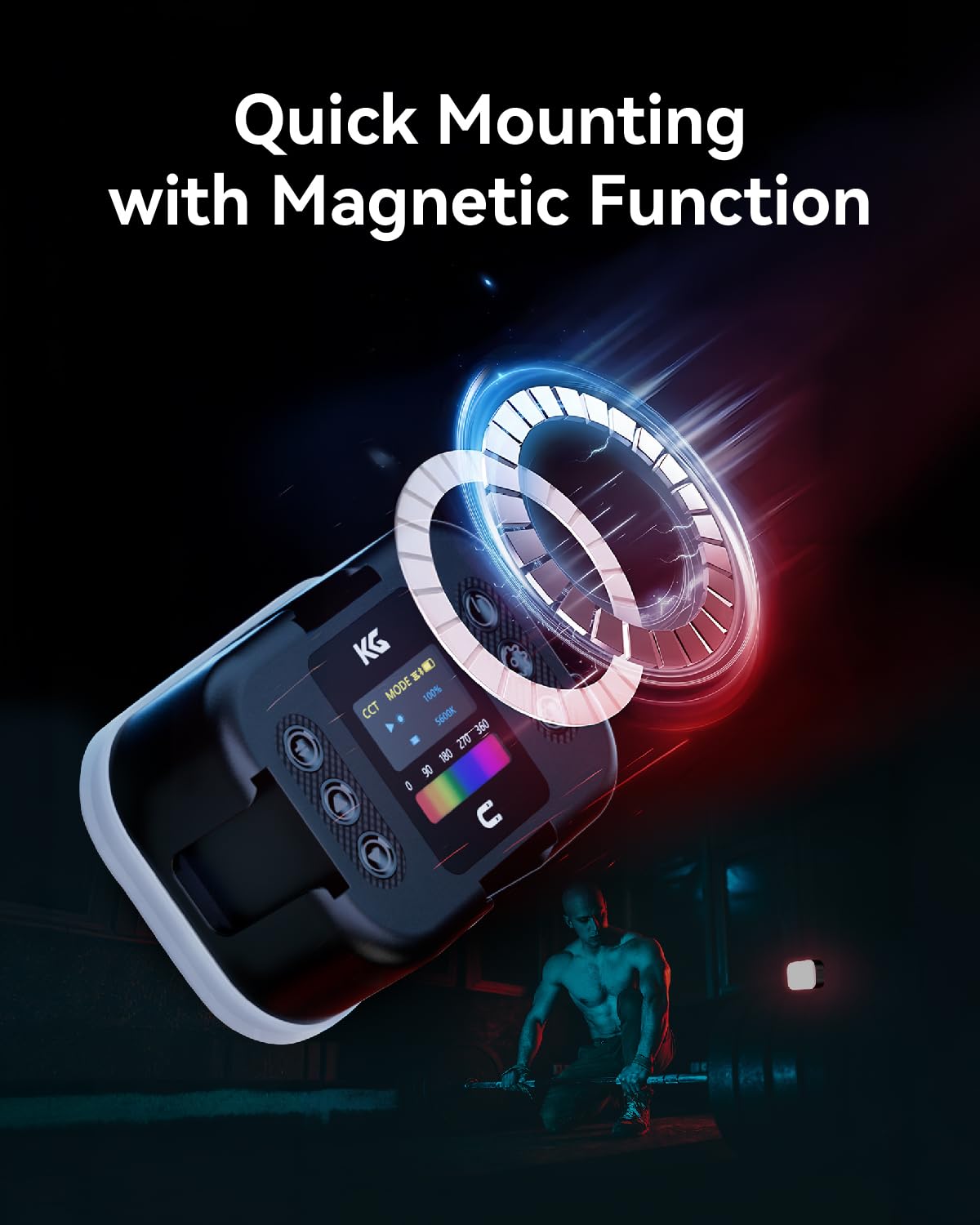 KraftGeek Lampe vidéo RVB, lampe LED