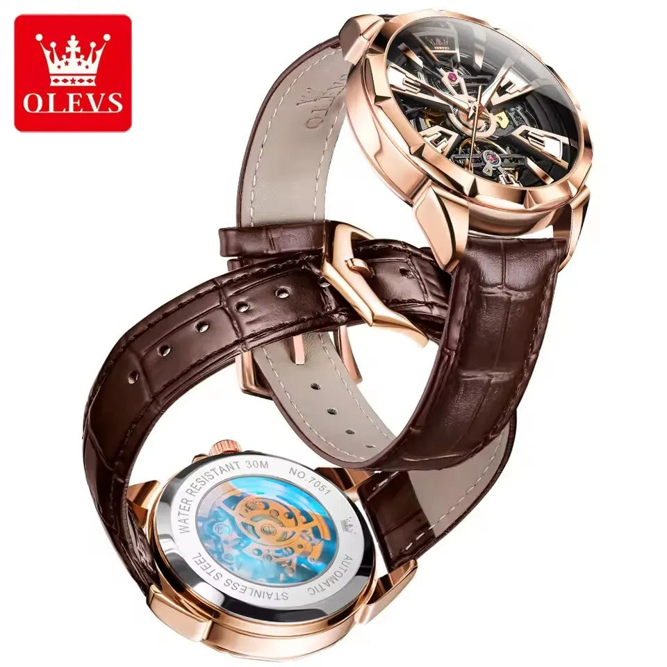 OLEVS-Montre automatique classique pour homme
