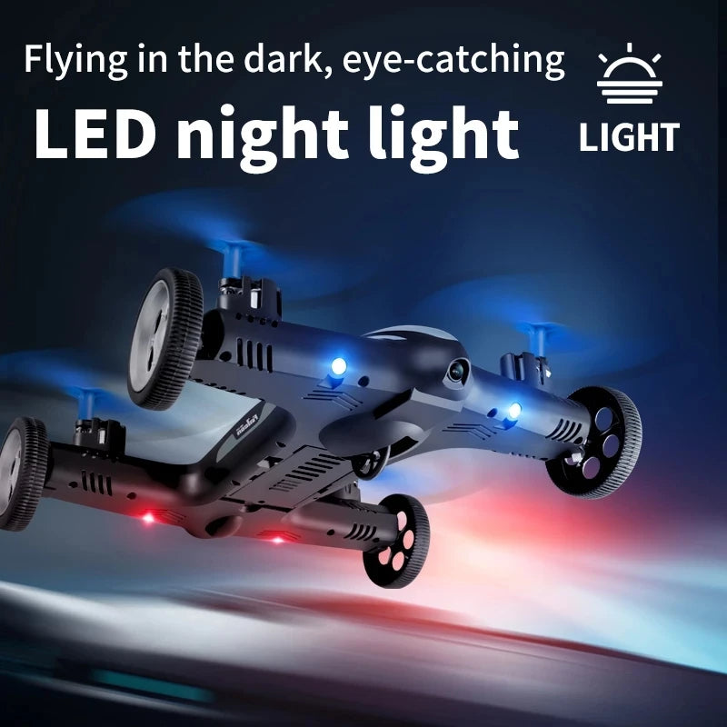 Avion radiocommandé 2 en 1 : ce jouet innovant combine une voiture volante et un mode aérien. Équipé d'une caméra HD 4K