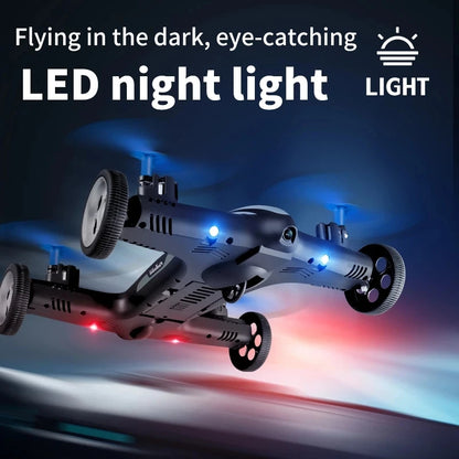 Avion radiocommandé 2 en 1 : ce jouet innovant combine une voiture volante et un mode aérien. Équipé d'une caméra HD 4K