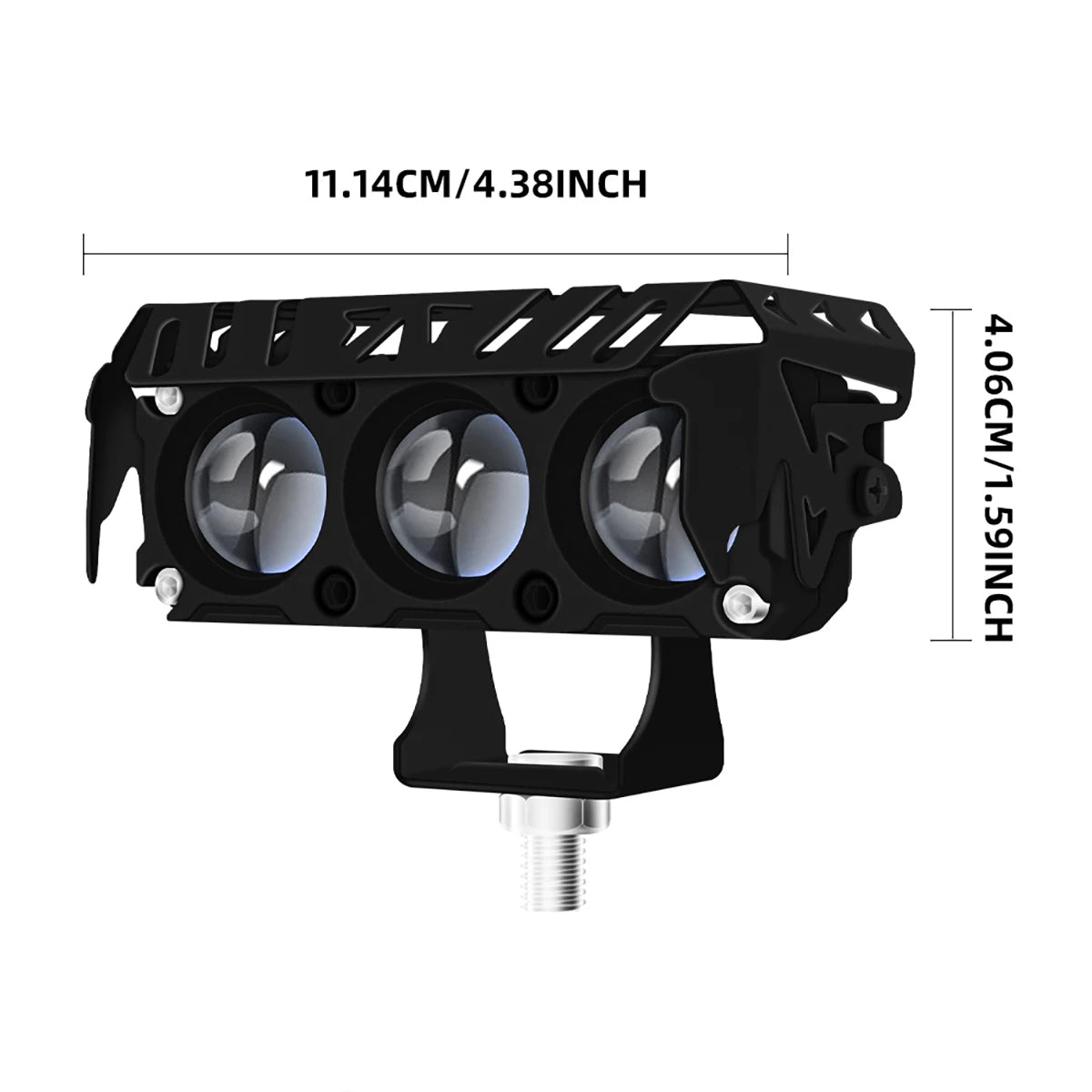 Feux antibrouillard LED bicolores blanc et jaune à trois lentilles