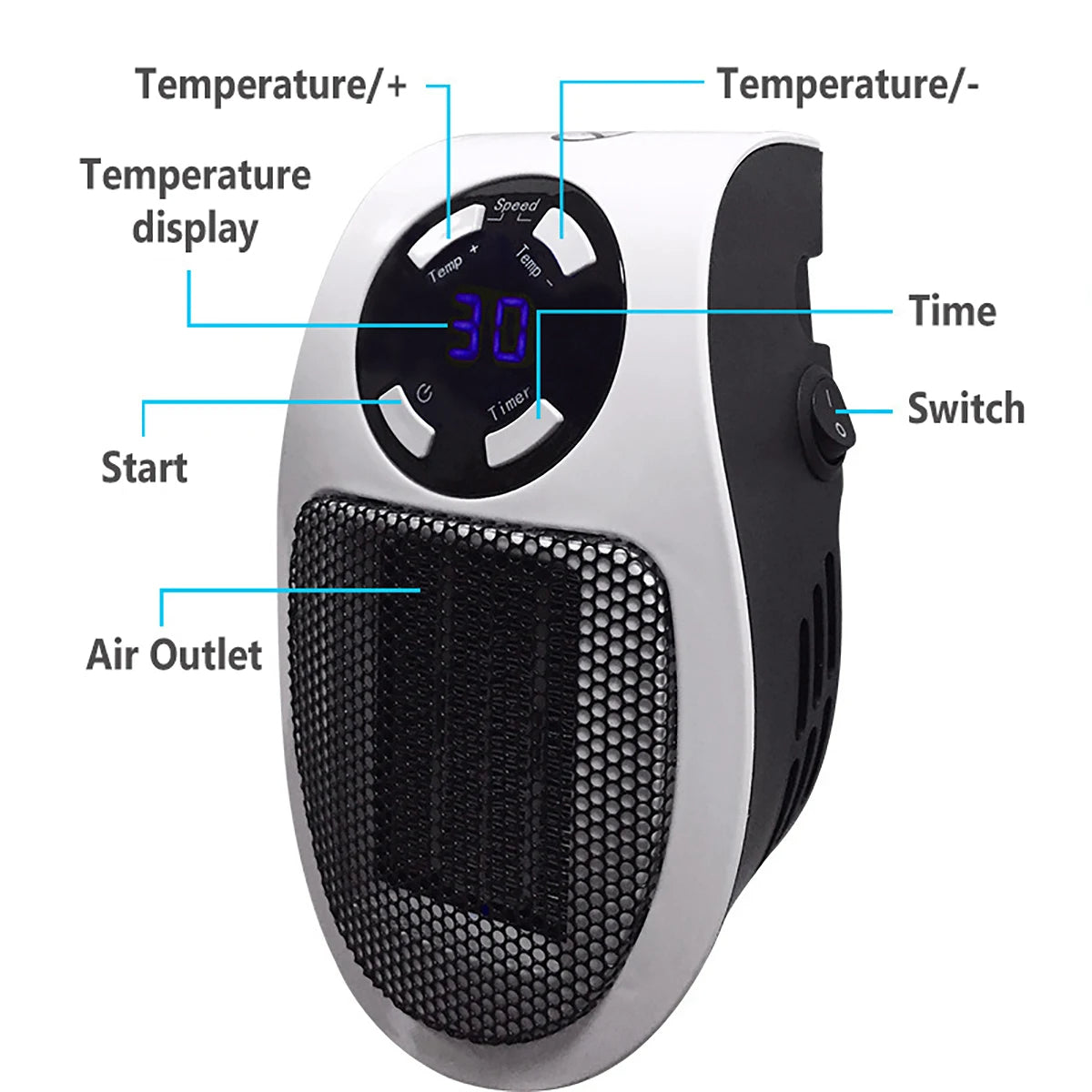 Mini radiateur électrique mural intelligent