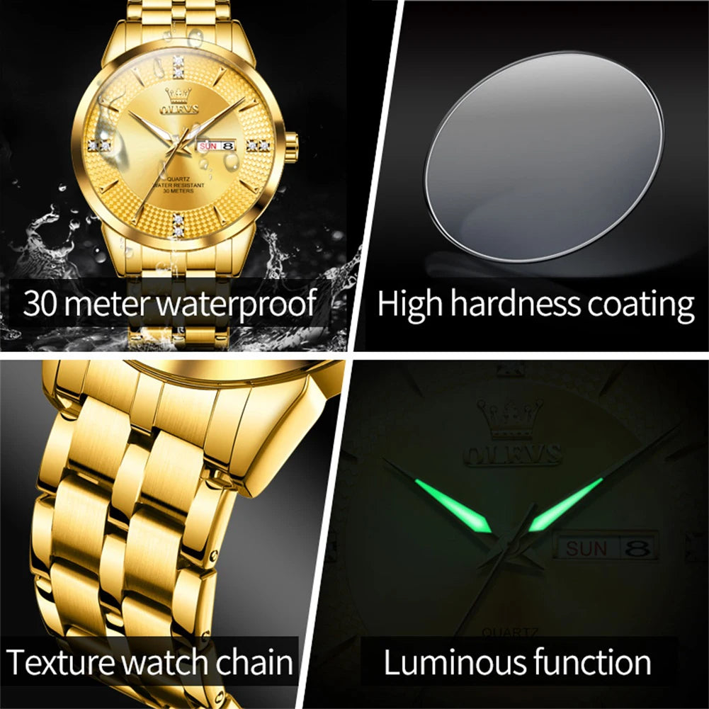 OLEVS  Montres  originale pour hommes Montre-bracelet à diamants