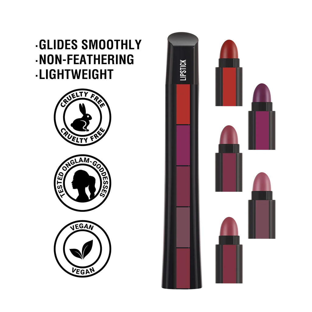 Rouge à lèvres mat 5 en 1