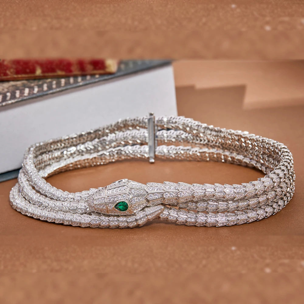 Bijoux serpent : collier et bracelet pour femme