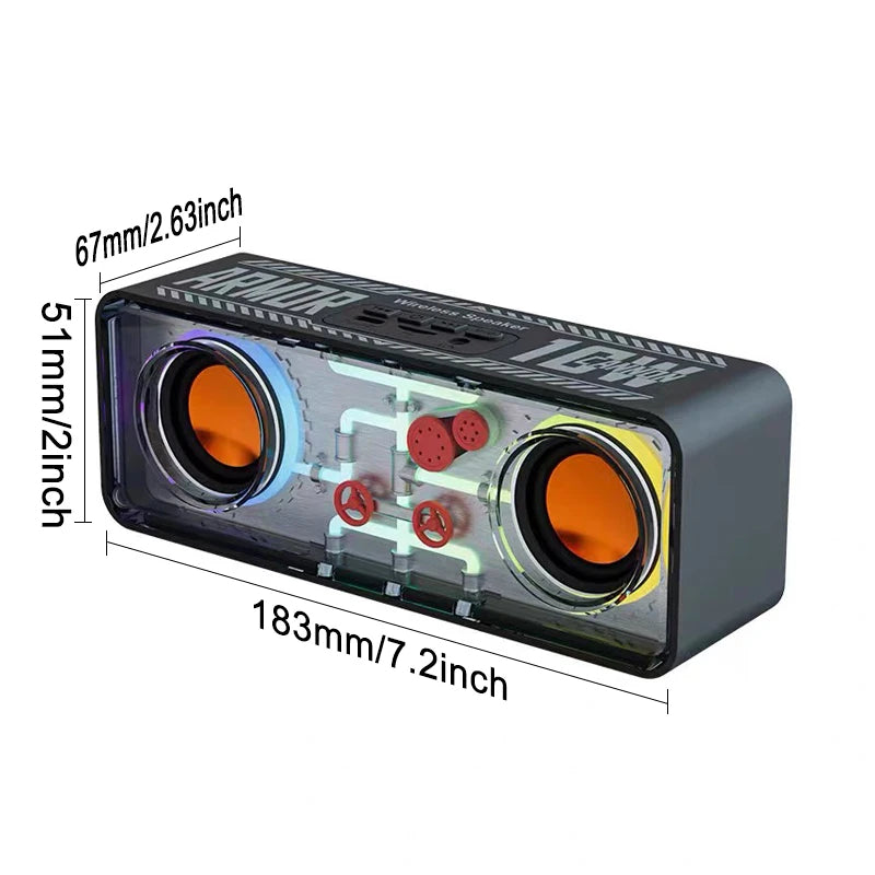Haut-parleur Bluetooth sans fil Mecha transparent