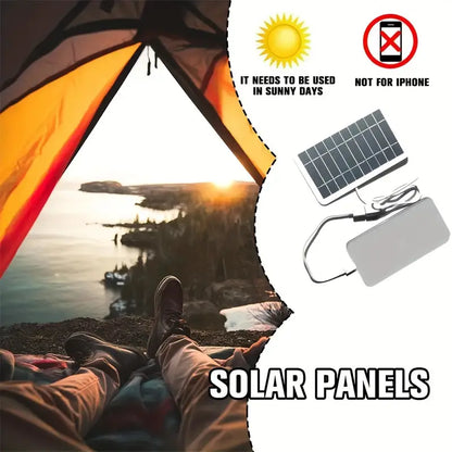 Chargeur Solaire Portable Étanche avec USB - 2W, Charge Sécurisée pour Power Banks & Téléphones